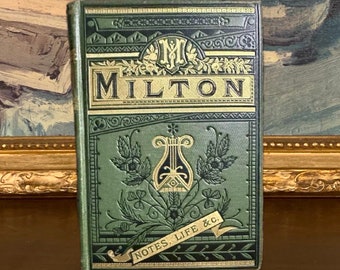 The Poetical Works of John Milton (1880) - Paradise Lost - Rare livre ancien de l'époque victorienne avec illustrations