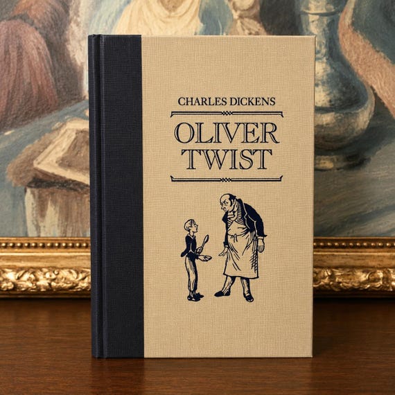 Oliver Twist by Charles Dickens - Illustrated Vintage Cloth and