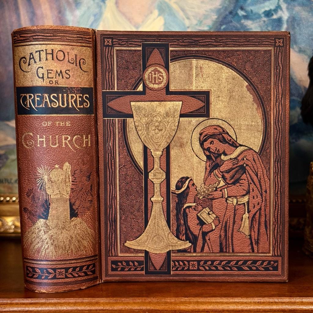 アンティーク洋書 DE L'AME CHRETIENNE Antique Leather Catholic Book (1887): Gustave Doré Illustrations