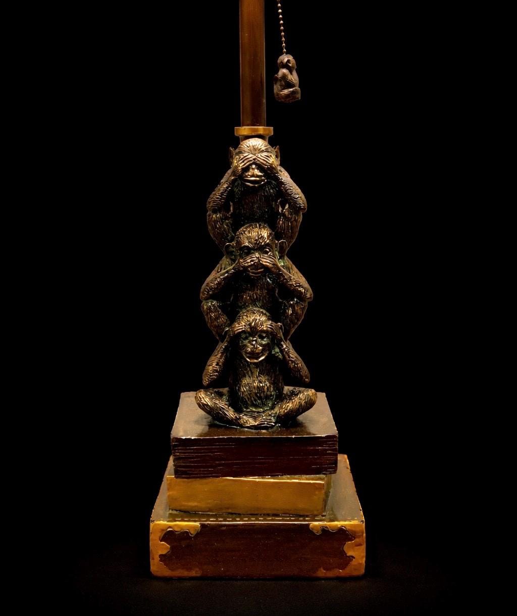 Three Monkey Table Vintage Three Wise Monkeys Table Lamp Base – See Hear Speak No Evil ...