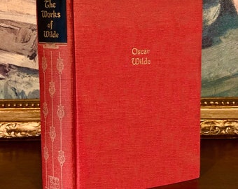 The Works of Oscar Wilde (1927) – Vintage Red Cloth Hardcover Book – Gilt Lettering, Six Volumes in One