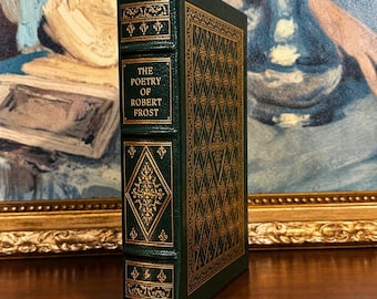 The Poetry of Robert Frost (1975) – Easton Press – Illustrated – Leather Bound Vintage Poetry Book