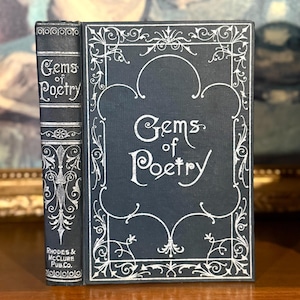 Gems of Poetry (1909) – Illustrierter antiker Gedichtband – verzierter, dekorativer Einband