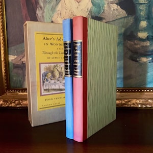 Alice In Wonderland - Lewis Carroll (1946) - Illustrated Two Volume Vintage Books