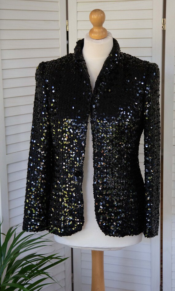 Lucie Linden Vintage 1970's Black Evening Jacket -