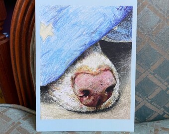 Postkarte Hundenase Elmo