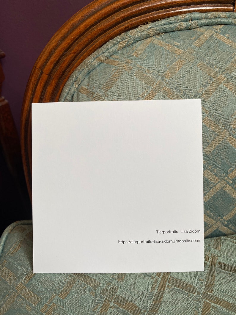 K&ouml;nnte beinhalten: Wei&szlig;e Karte mit dem Text "Tierportraits Lisa Zidorn" und der Website-Adresse "https://tierportraits-lisa-zidorn.jimdosite.com/"