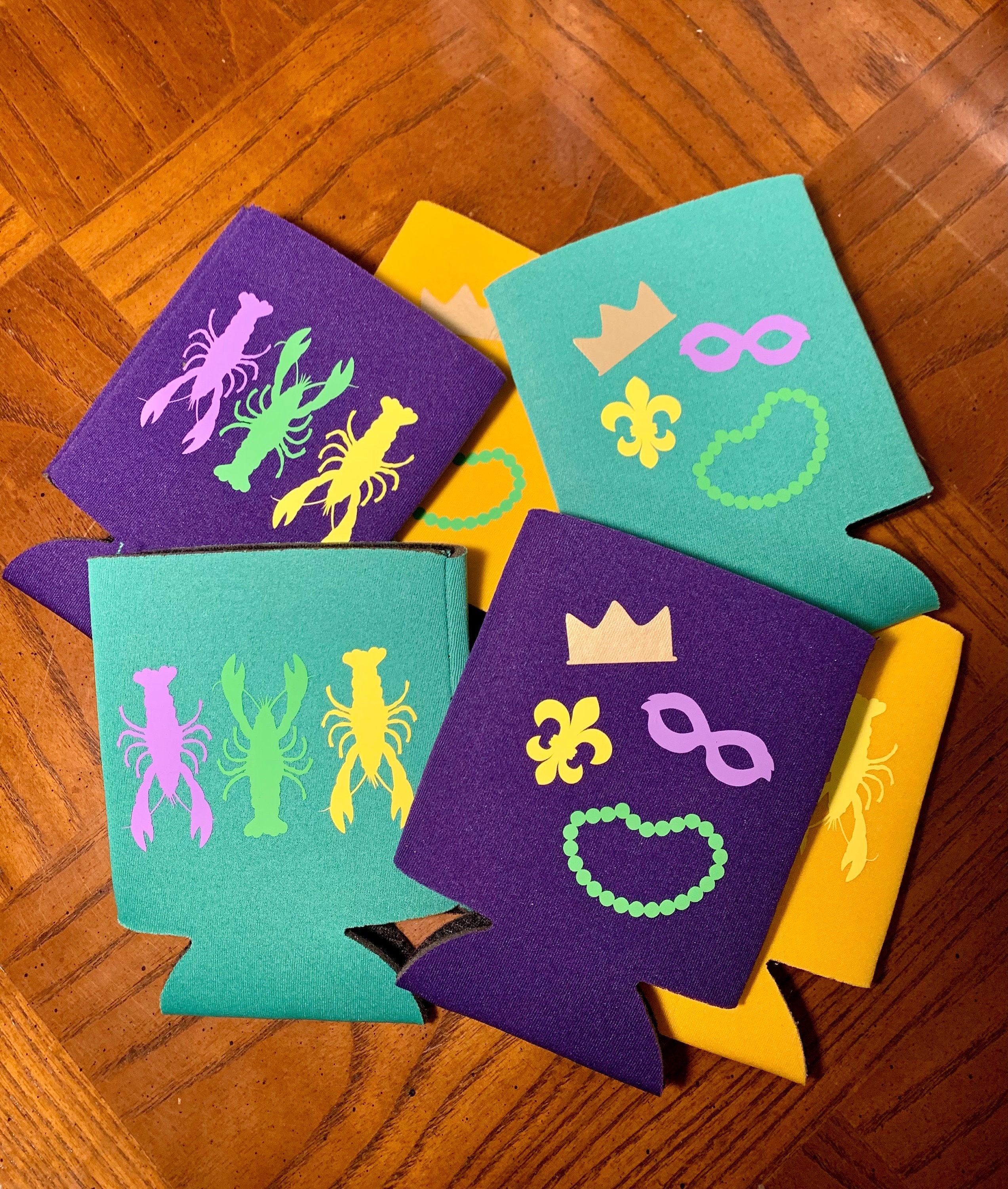 mardi gras koozies bulk