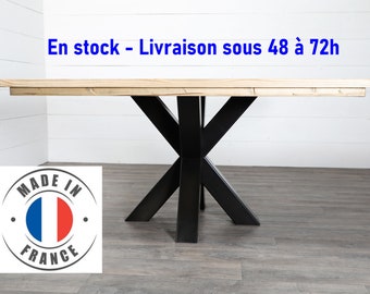 Pied de table croisé mikado - Ref: Mikarré 72*72cm pour table ronde ou carrée - Fabriqué en France - Spider - Araignée