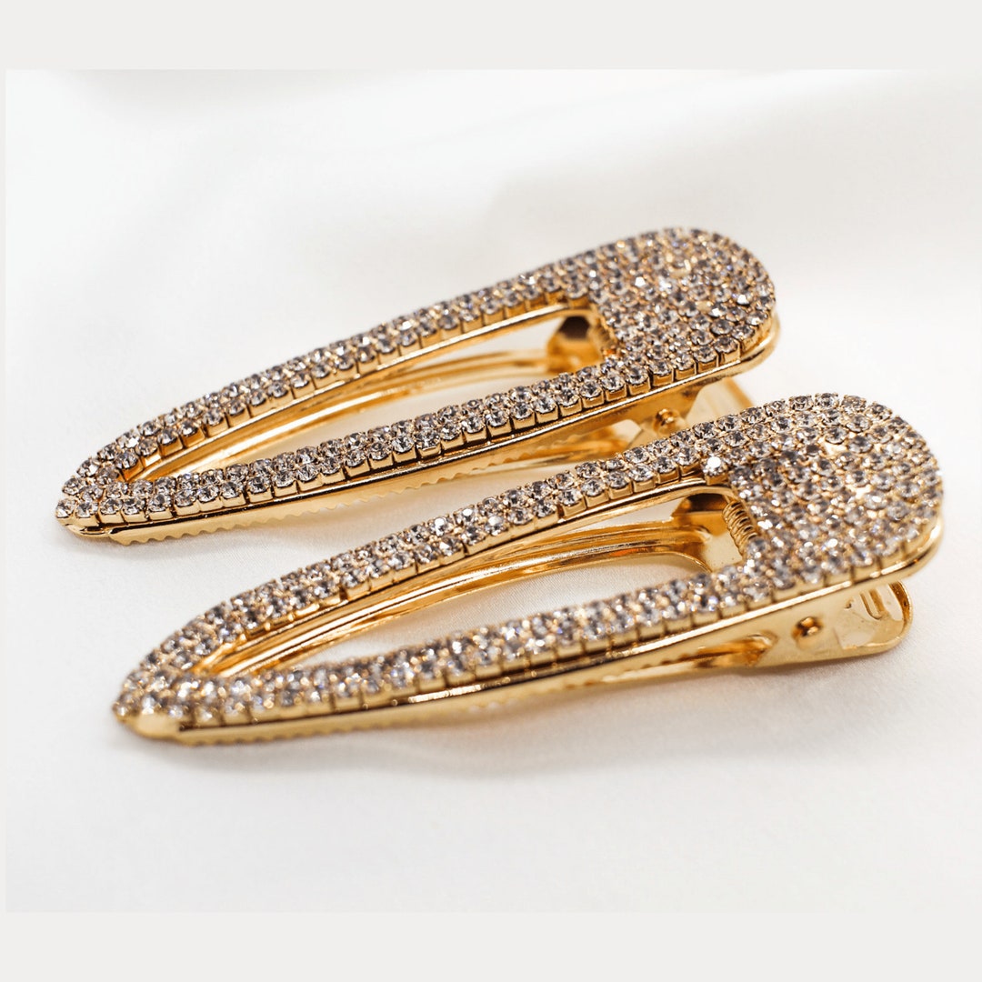 The Oversized Diamanté Hair Clip Duo Etsy