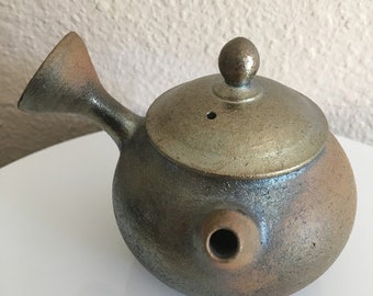 115ml Left handle  teapot unglazed wood fire  teawares iron rich stoneware tea cup w free teas
