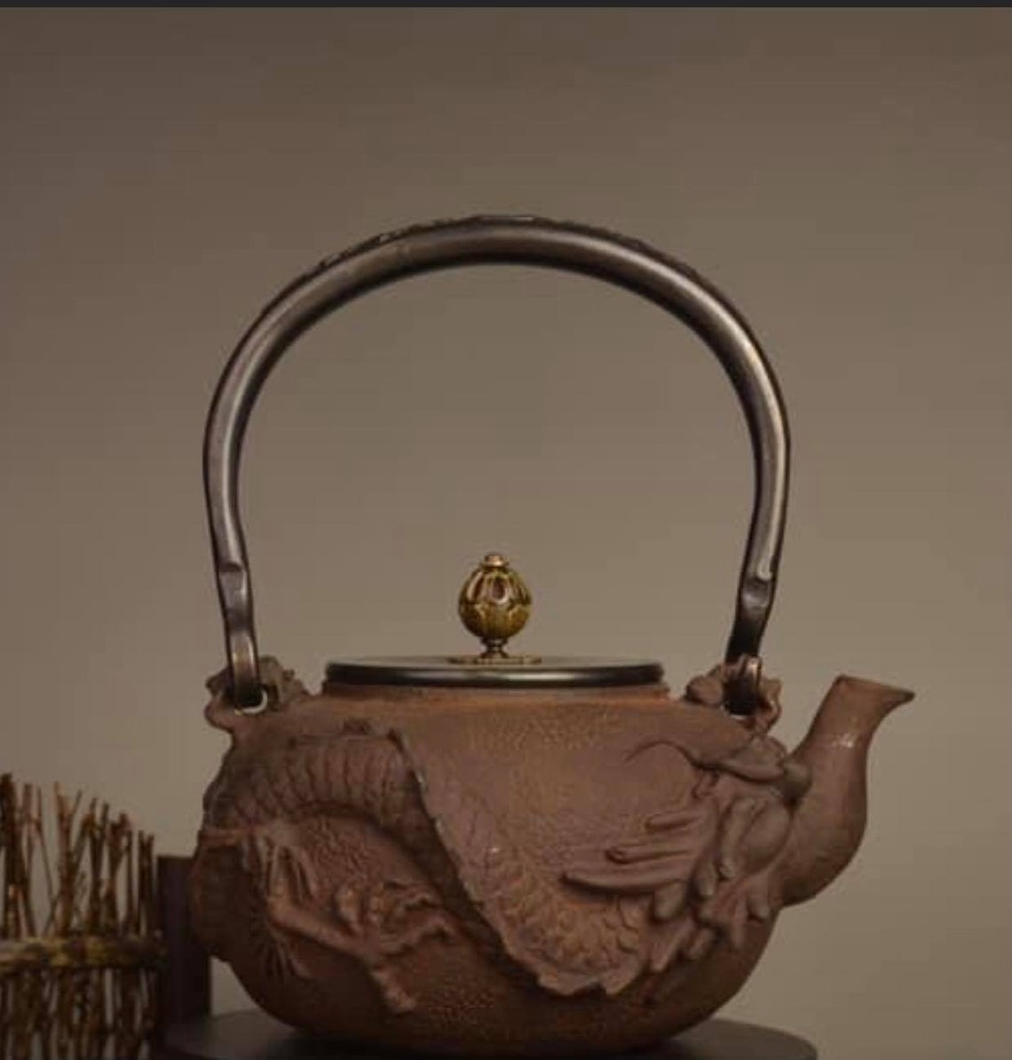 1.2 L Handmade Dragon Cast Iron Tea Kettle Teapot Gaiwan Etsy