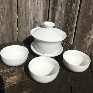 China tea gift 80ml White ceramic gaiwan kids training teaset kungfu tea chinese tea ceremony