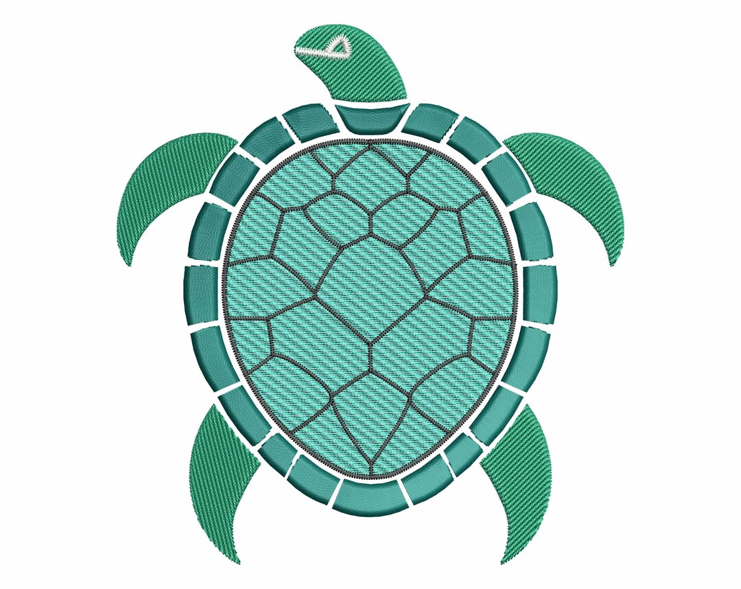 Sea Turtle Embroidery Design, Green Ocean Tribal Animal, Machine ...