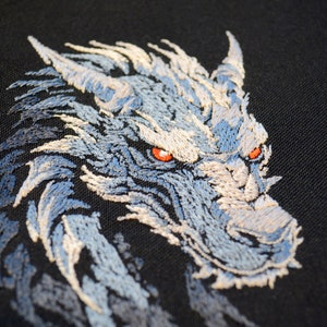 Mystic Dragon Head Embroidery Design - Power Emblem for Dark Fabric ...