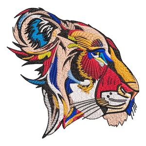 Bright and Bold Tiger Head Machine Embroidery Design for T-Shirts, Hoodies, and More - Perfect for Animal Lovers