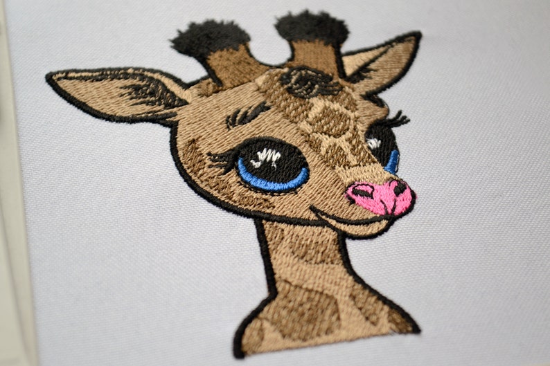 Baby Giraffe Embroidery Design Cute Bigeyed African Baby Etsy