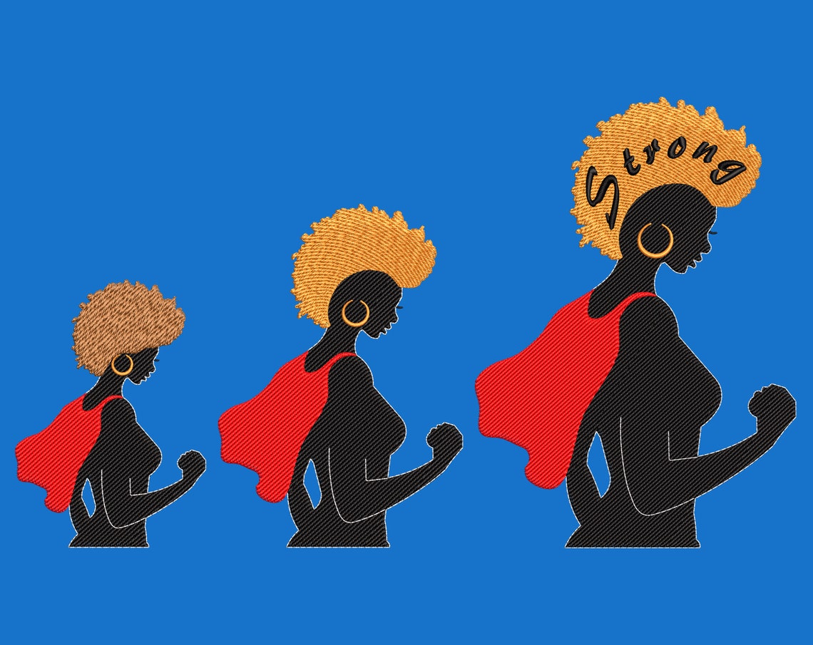 Super black woman embroidery design strong afro girl with  etsy Super black woman embroidery design strong afro girl with  etsy