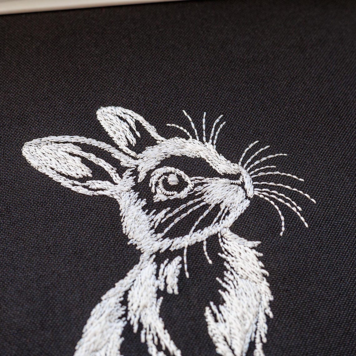 Cute Bunny Embroidery Design, Realistic White Rabbit Digital Pattern ...