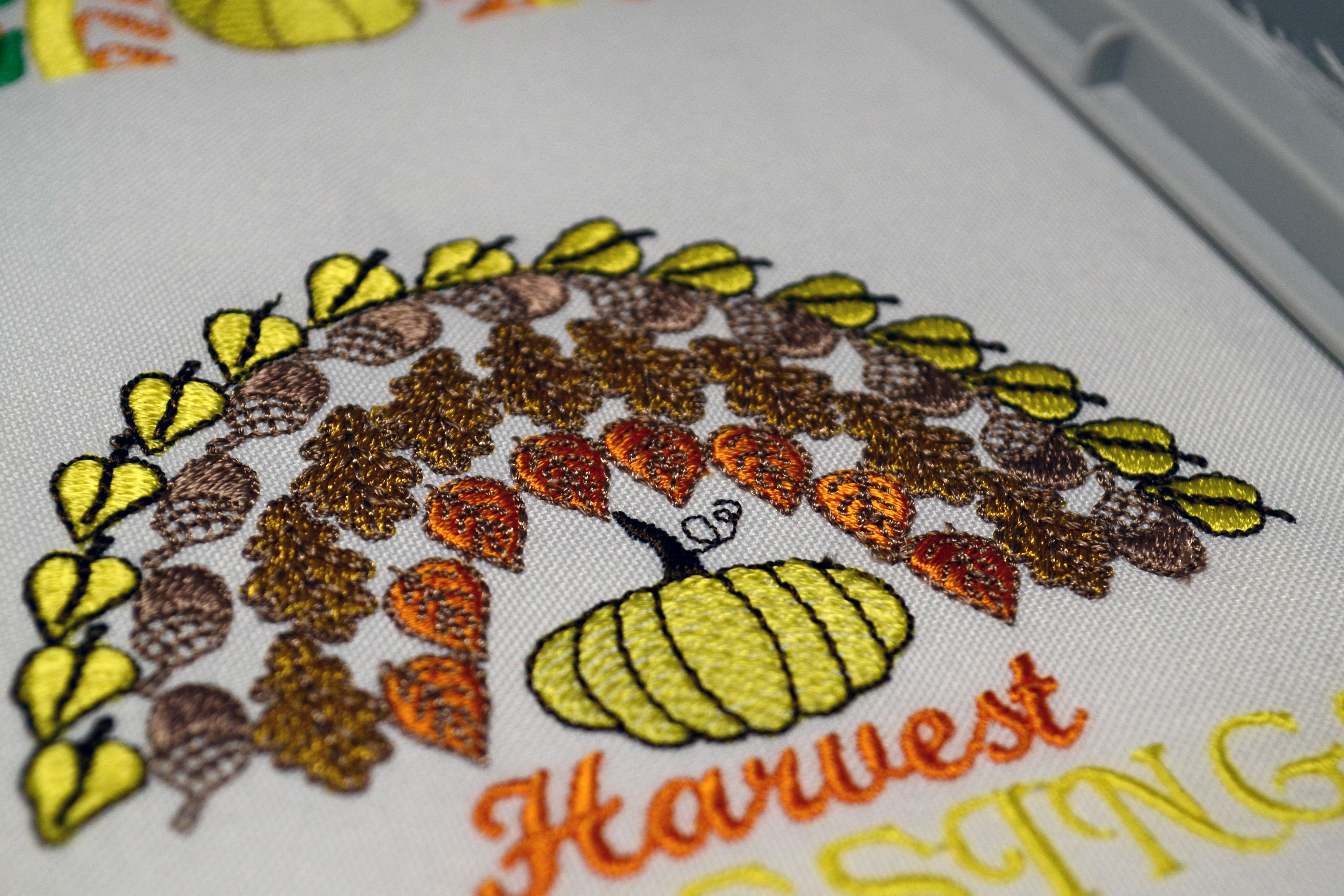 Harvest Blessings Rainbow Embroidery Design - Hello Fall Pumpkin and ...