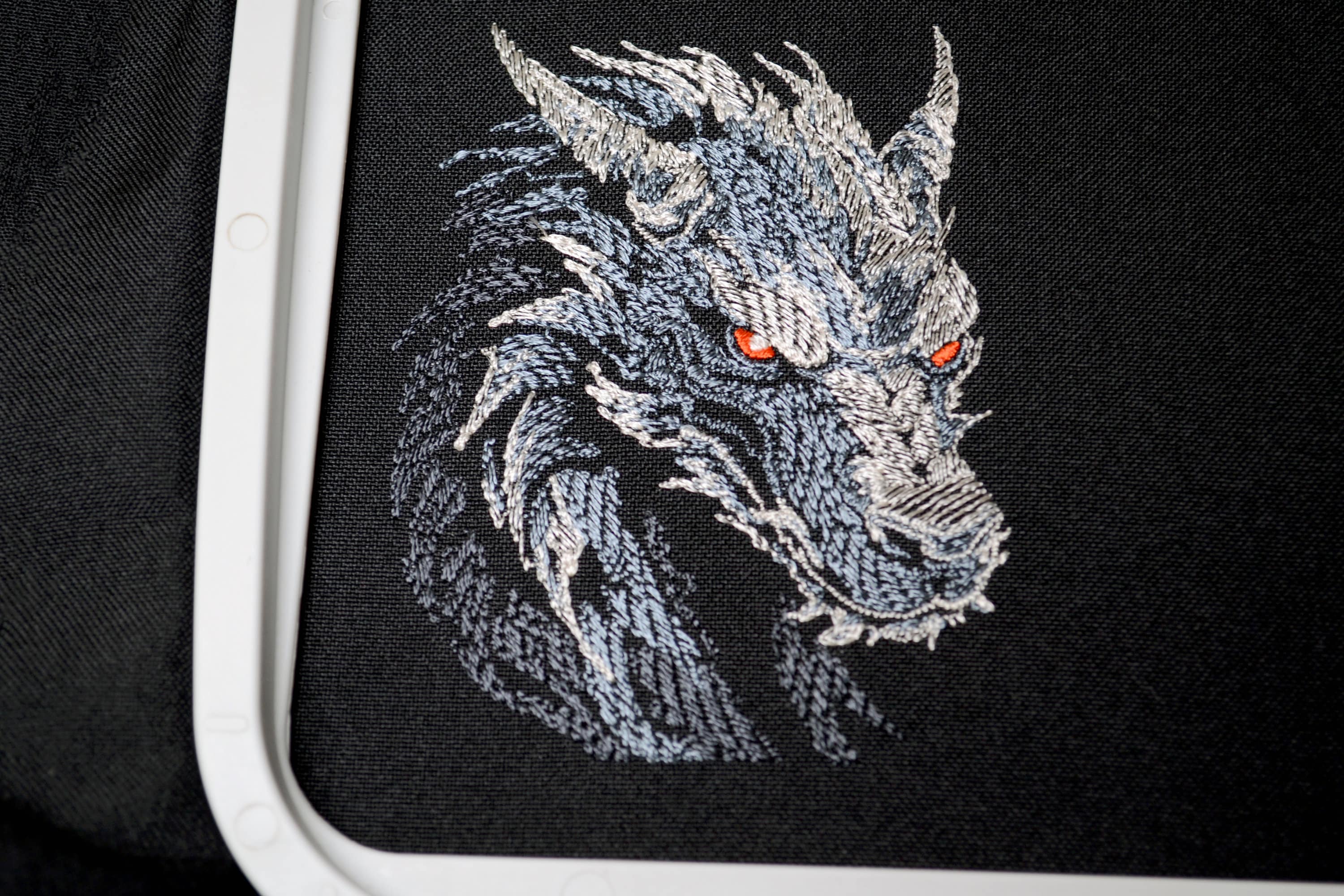 Mystic Dragon Head Embroidery Design - Fantasy Creature Sketch, Light ...