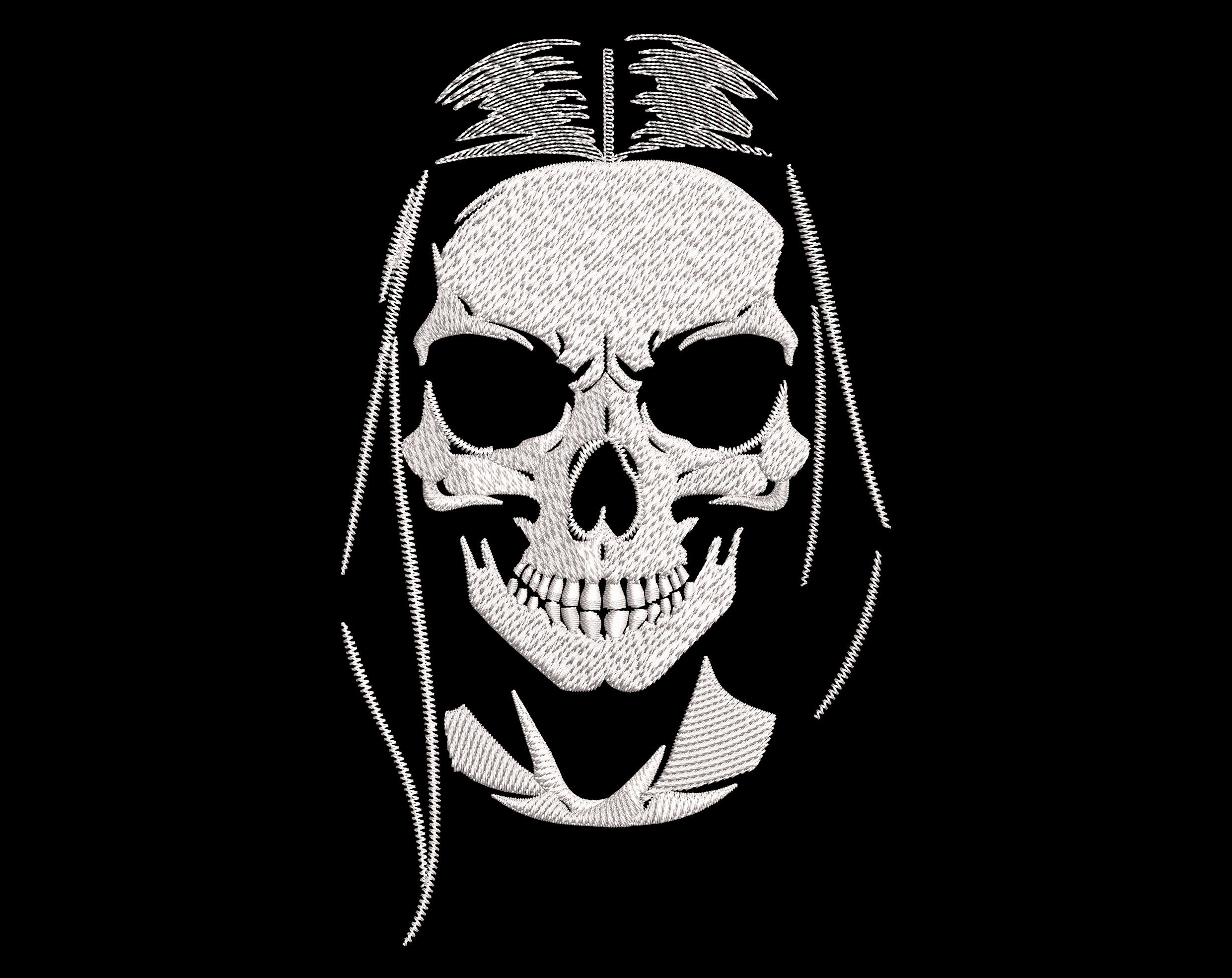 Mysterious White Skull Embroidery Bundle - Fill Stitch Dead Faces
