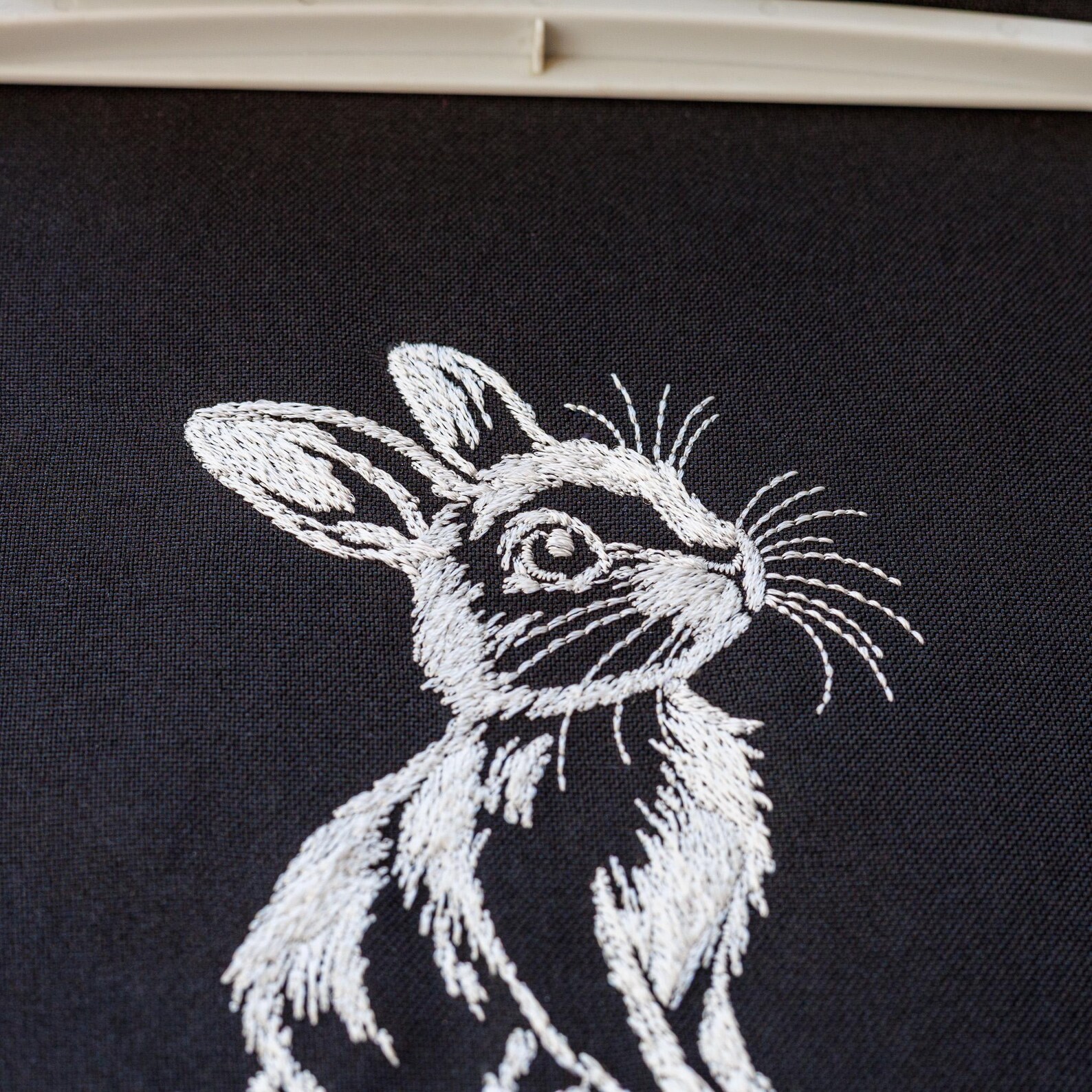 Cute Bunny Embroidery Design, Realistic White Rabbit Digital Pattern ...