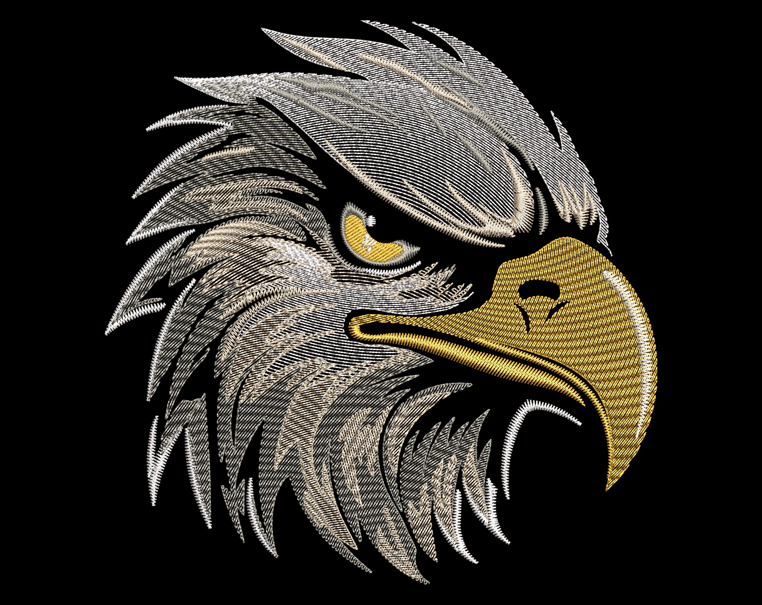 inkリメイク Eagle Embroidery MA-1 GRIFFIN Sketch Stitch Bald Eagle Embroidery Design - Majestic
