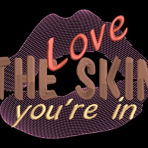 Love The Skin You&#39;re In Embroidery Design - Melanin Shades Black Queen, Machine PES files in 4 sizes
