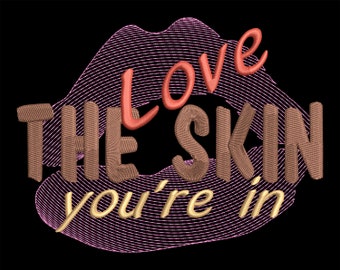 Love The Skin You're In Embroidery Design - Melanin Shades Black Queen, Machine PES files in 4 sizes