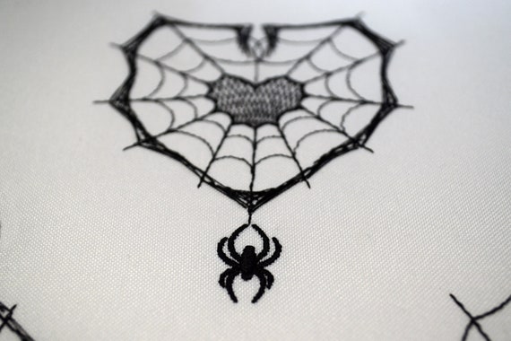 Halloween Spider Web Bundle Embroidery Design, Witch's Heart