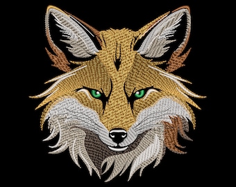 Light Stitch Fox Head Embroidery Design, Sketch Animal Pattern for Dark Fabric, Forest Fairy Tale Theme, Woodland Nursery Machine Embroidery
