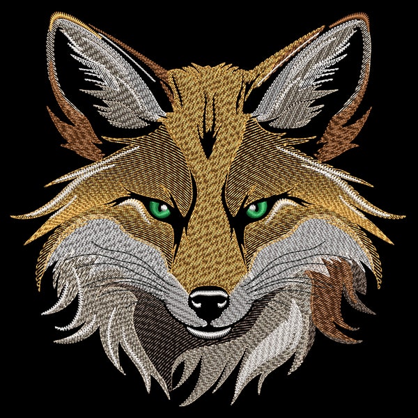 Light Stitch Fox Head Embroidery Design, Sketch Animal Pattern for Dark Fabric, Forest Fairy Tale Theme, Woodland Nursery Machine Embroidery