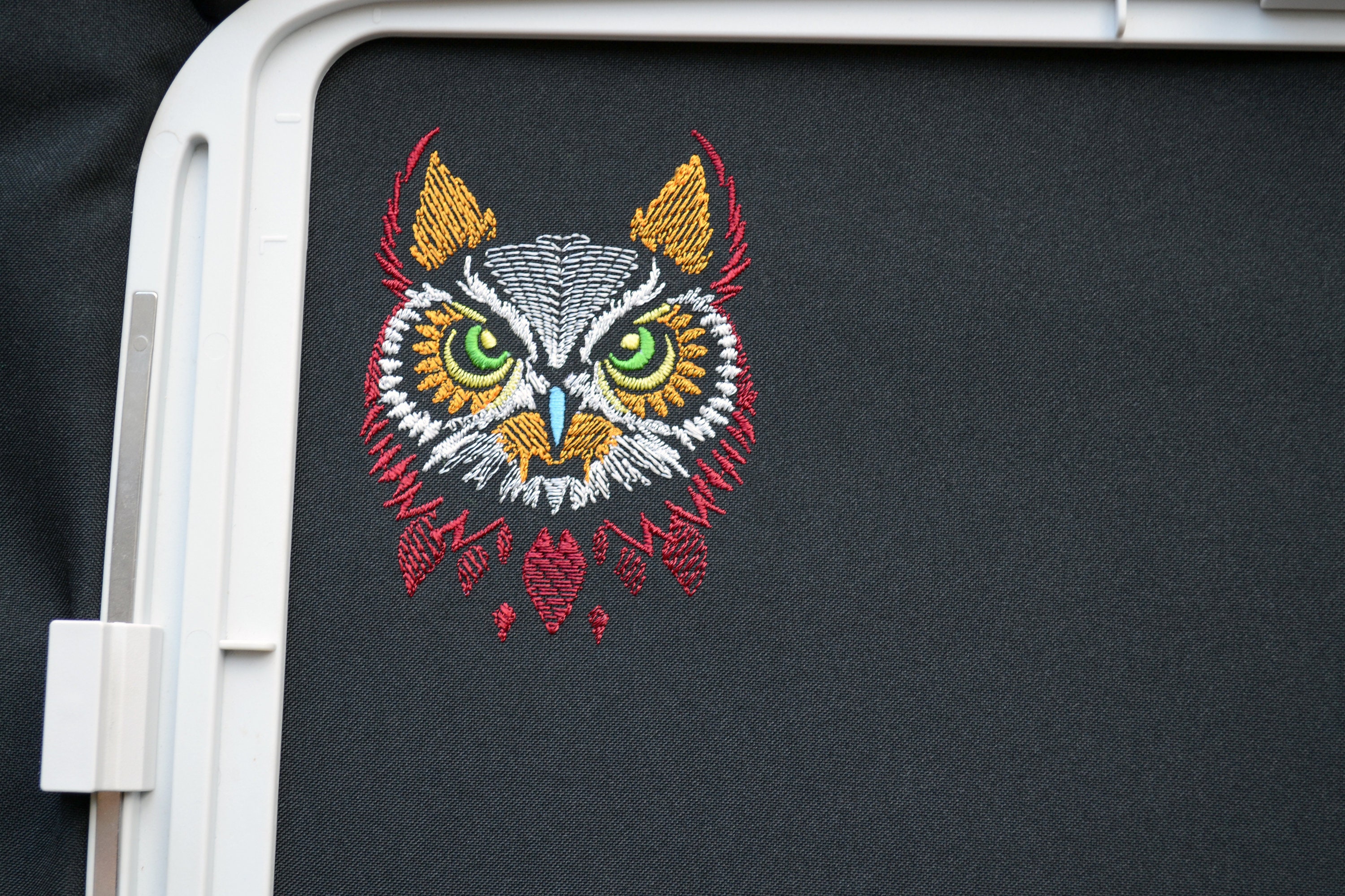 Whimsical Night Owl Sketch Embroidery Design - Wise Fairy Forest