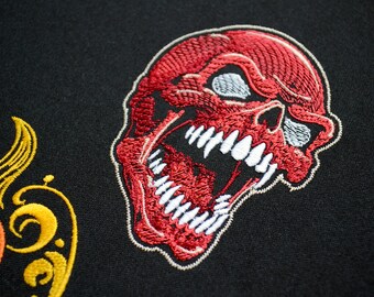 Mystic Demonic Skull Embroidery Designs Bundle - Gothic Style