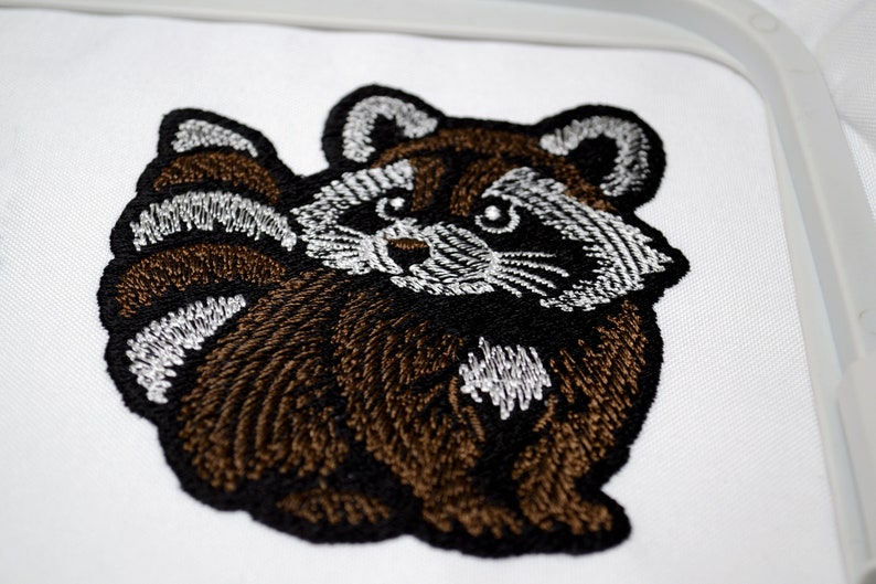 Adorable Raccoon Embroidery Design - Sketch Stitch Cute Animal on ...