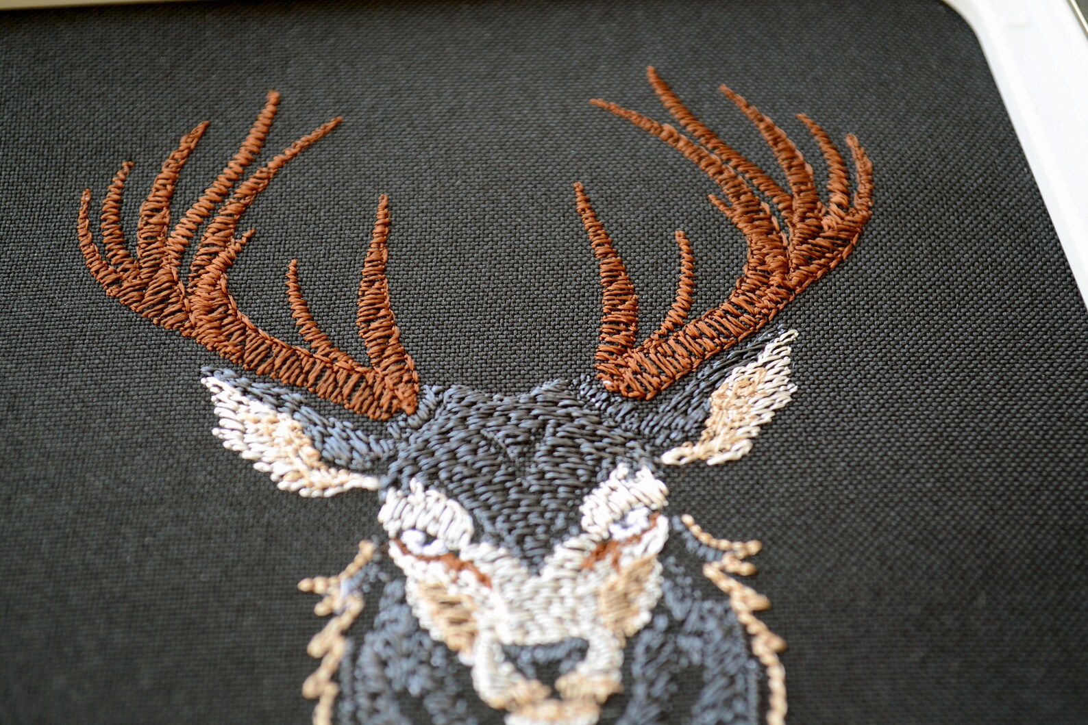 Majestic Deer Sketch Design - Quick Stitch PES Embroidery - Antlered ...