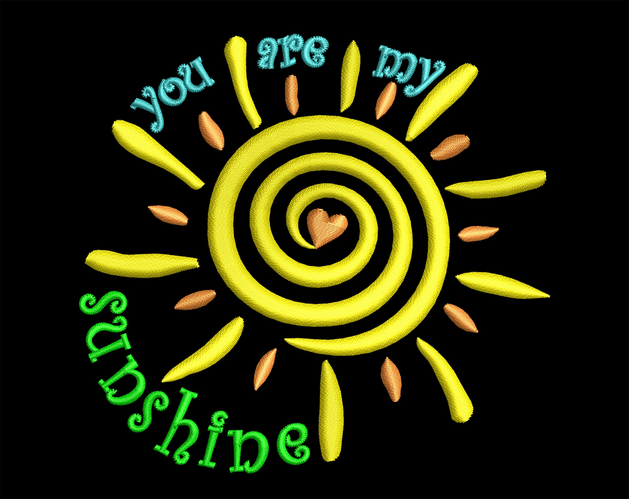 You are My Sunshine Embroidery Design Happy Boho Love Sun Etsy