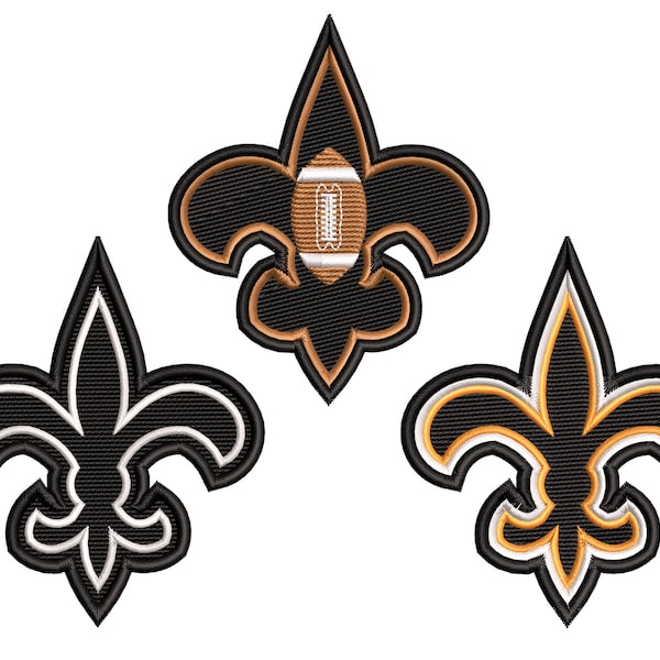 Fleur De Lis Borduurmotief, American Football Edition inbegrepen, Ornament Decor Machine borduurmappen, 3 soorten