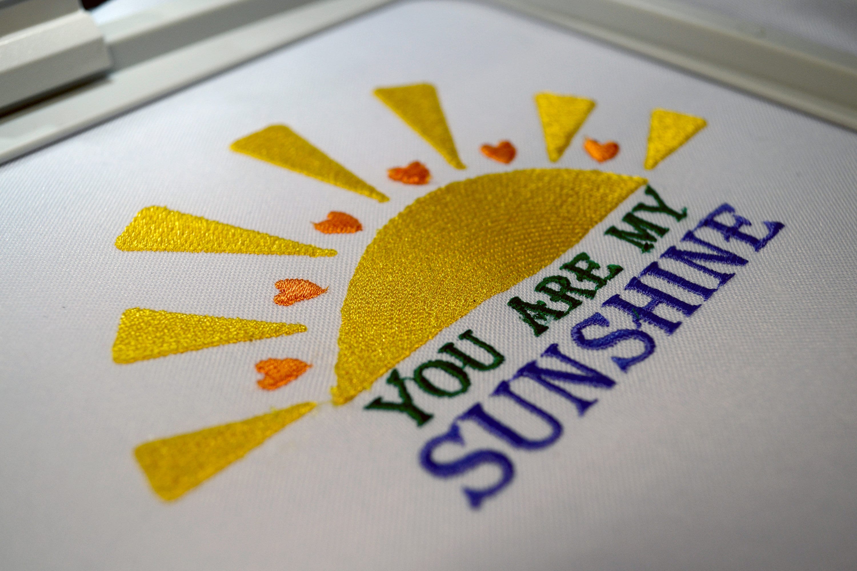 You are My Sunshine Embroidery Design Sun and Love Hearts Etsy