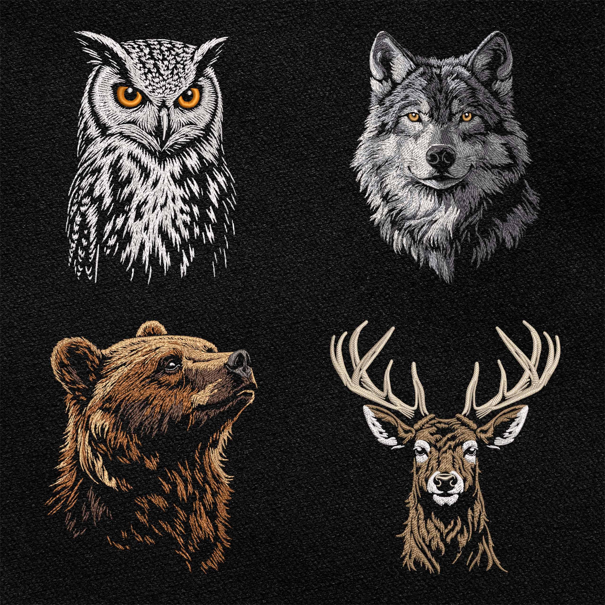 Wolves Dst Realistic Forest Animal Machine Embroidery Designs Bundle, Wolf, Bear ...