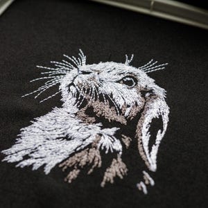 Adorable Lop Rabbit Embroidery Design, Realistic White Bunny Digital ...