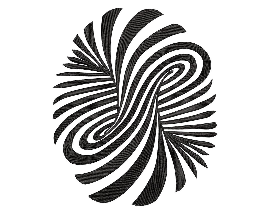Optical Illusion Embroidery Design, Hypnotic 3D Tornado, Machine