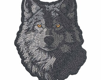 Wild Wolf Embroidery Design, Realistic Forest Animal Pattern, Fill Stitch Black Underlay, Freedom Nature Spirit High-Quality DIY Gift Files