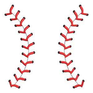 Baseball Softball Stitches Embroidery Design, Sports Ball Fans, Machine files in 5 sizes