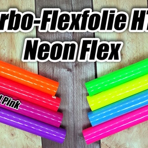 Película termoadhesiva de neón, película flexible, htv, película para plotter 20 cm x 30 cm aprox. DIN A4 para Brother - Silhouette CAMEO - Cricut - Roland - Graphtec - Titan