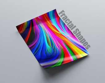 Película flexible con diseño de formas fractales, película termoadhesiva, película para plotter de 20 cm x 30 cm aprox. Versión DIN A4 1