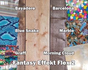 Effect flex film, iron-on film, plotter film approx. 20 cm x 29 cm approx. DIN A4 version Fantasy2 for Brother - Silhouette CAMEO - Cricut