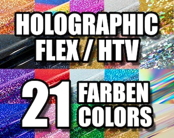 Holograpic effect flex film, ironing film, htv, plotter film approx. 20 cm x 30 cm approx. DIN A4 version HOLO V1 for Brother - Silhouette CAMEO - Cricut