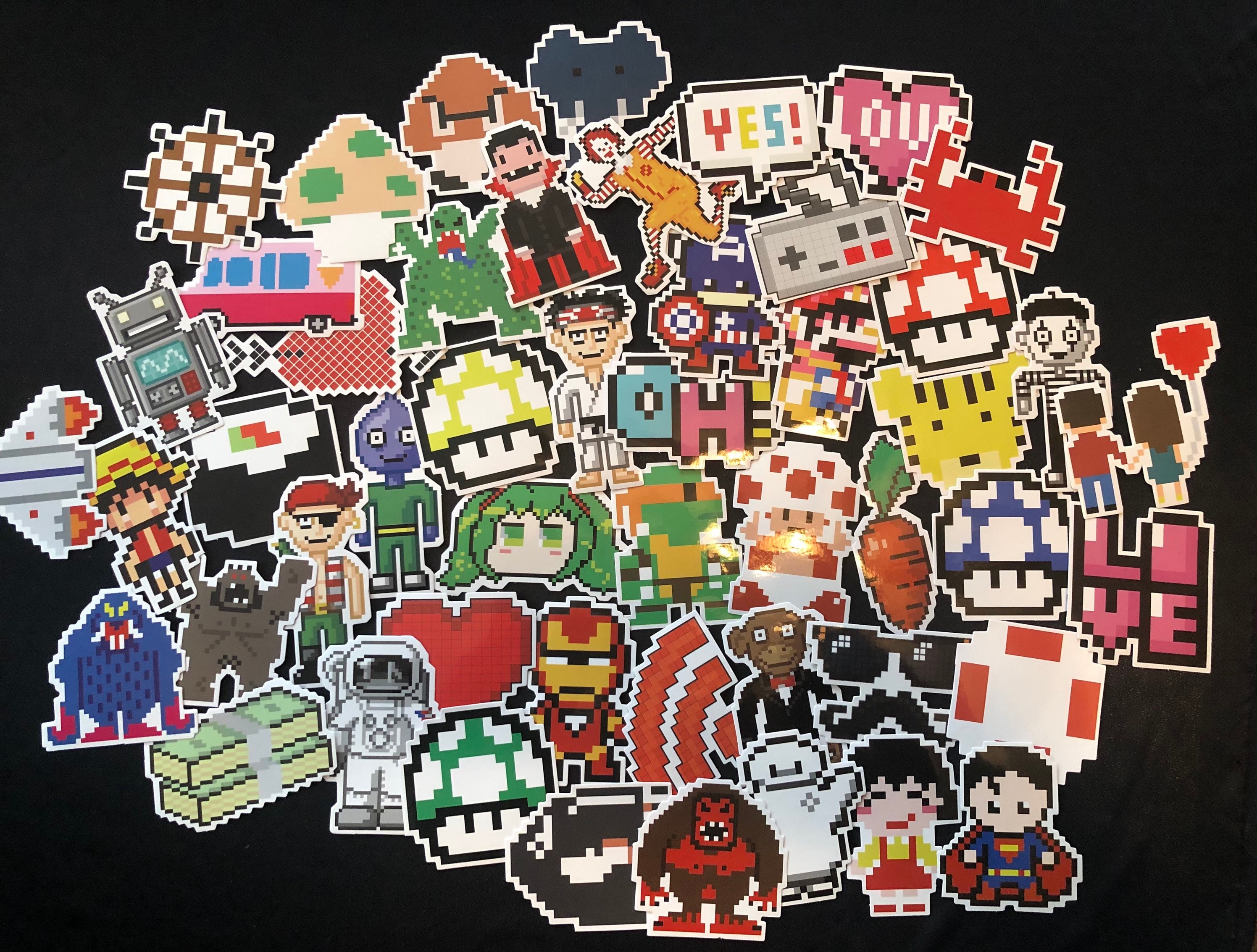Retro Video Games Stickers Custom Waterproof Decals Pixel Etsy Retro Video Games Stickers Custom Waterproof Decals Pixel Etsy